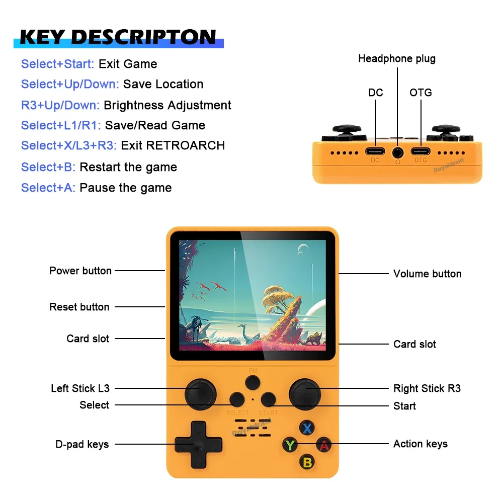 play vintage games on R35s Retro Handheld